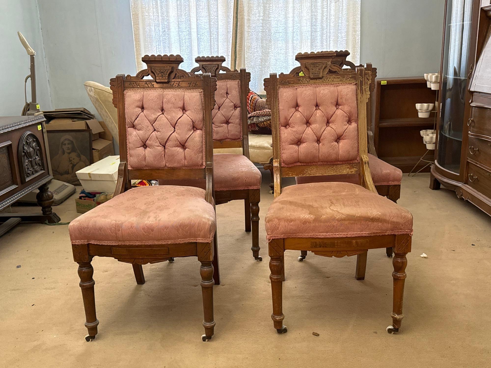 Antique Pink Upholstered Chairs