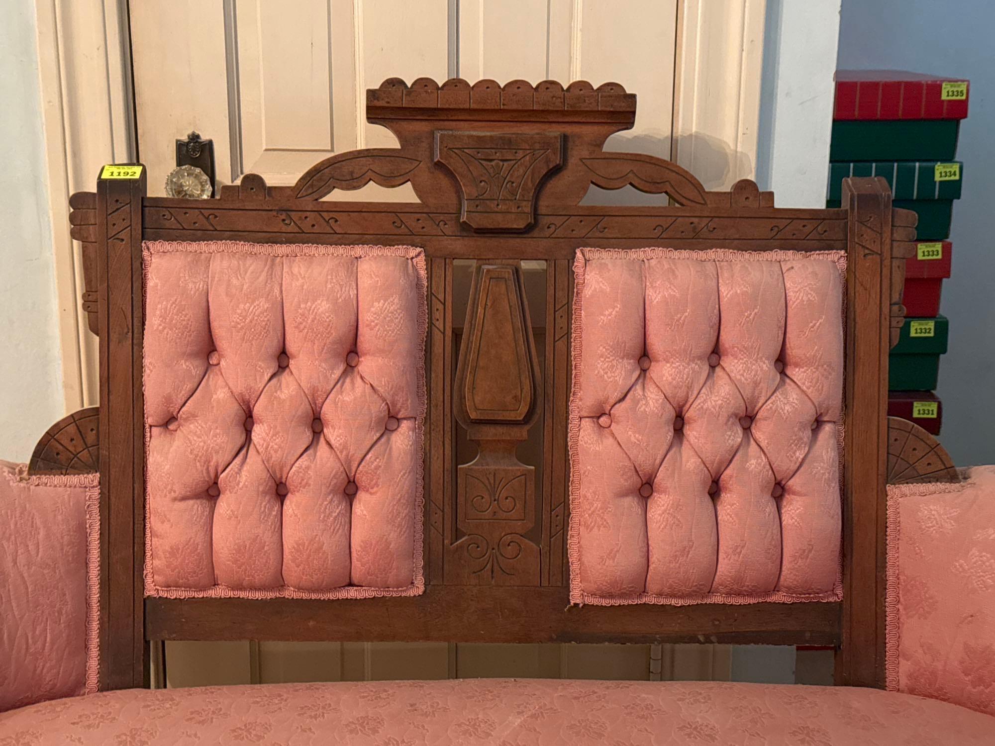 Antique Pink Upholstered Sofa