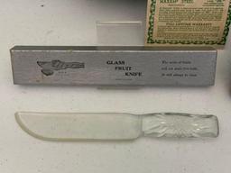 Maxam Steel Knives, Glass Fruit Knife & Franklin Mint Letter Opener