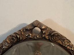 Antique Mirror with Etched Floral Detail