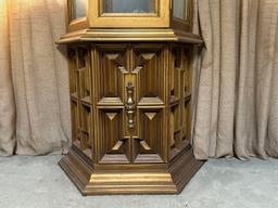 Vintage Gold Wood Curio Cabinet