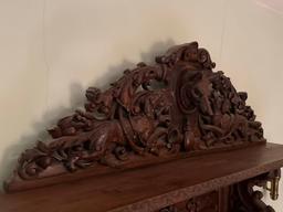 Antique Figural Carved Wood Sideboard