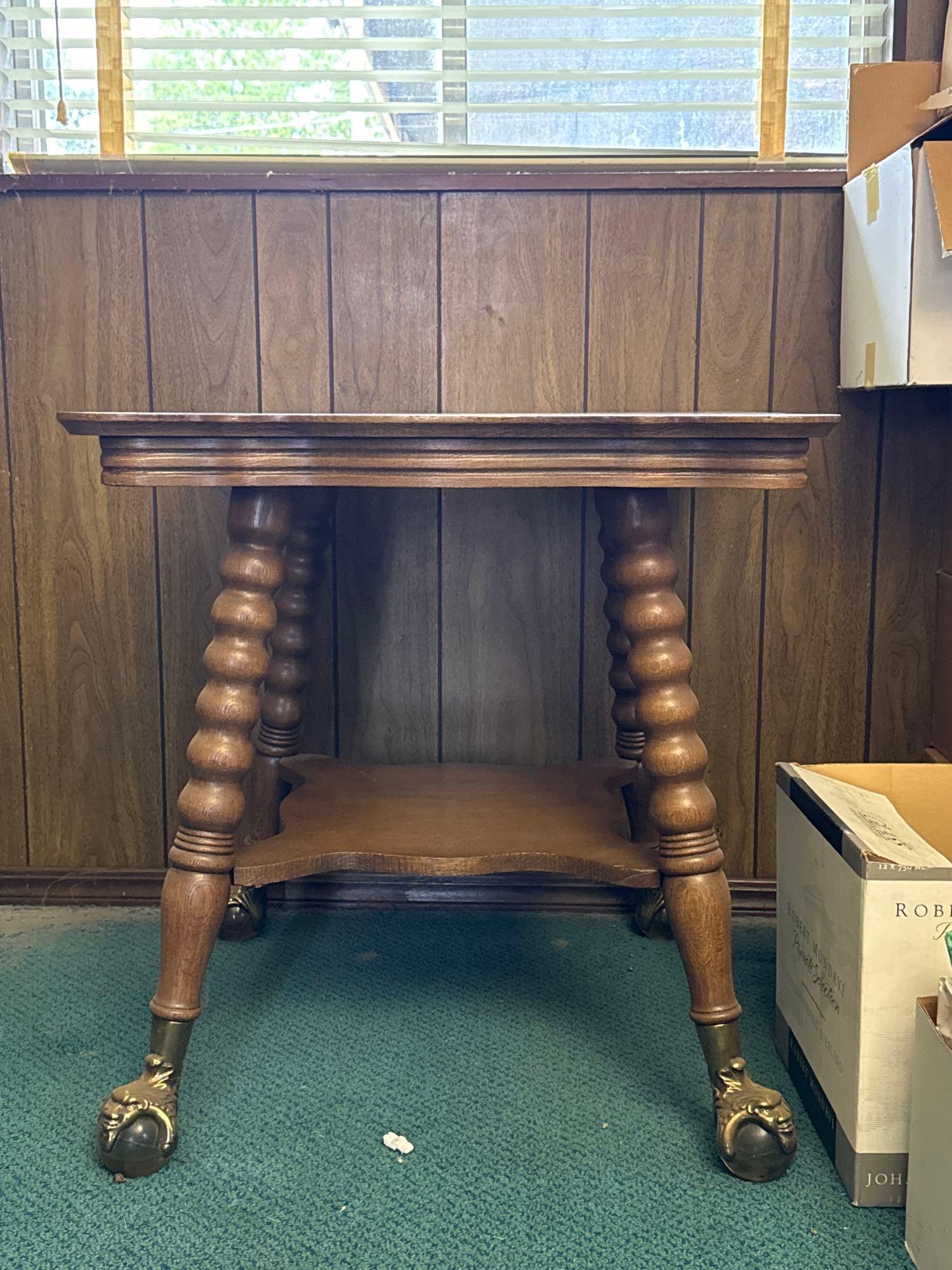 Antique Parlor Table with Ball & Claw Feet