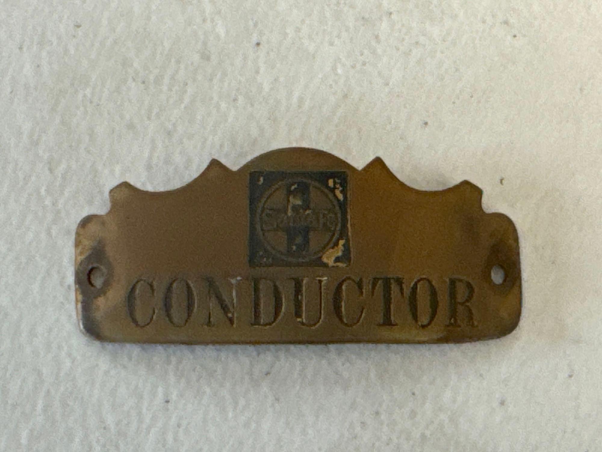 Vintage HO Scale Freight Train Caboose & Metal Train Conductor Badges