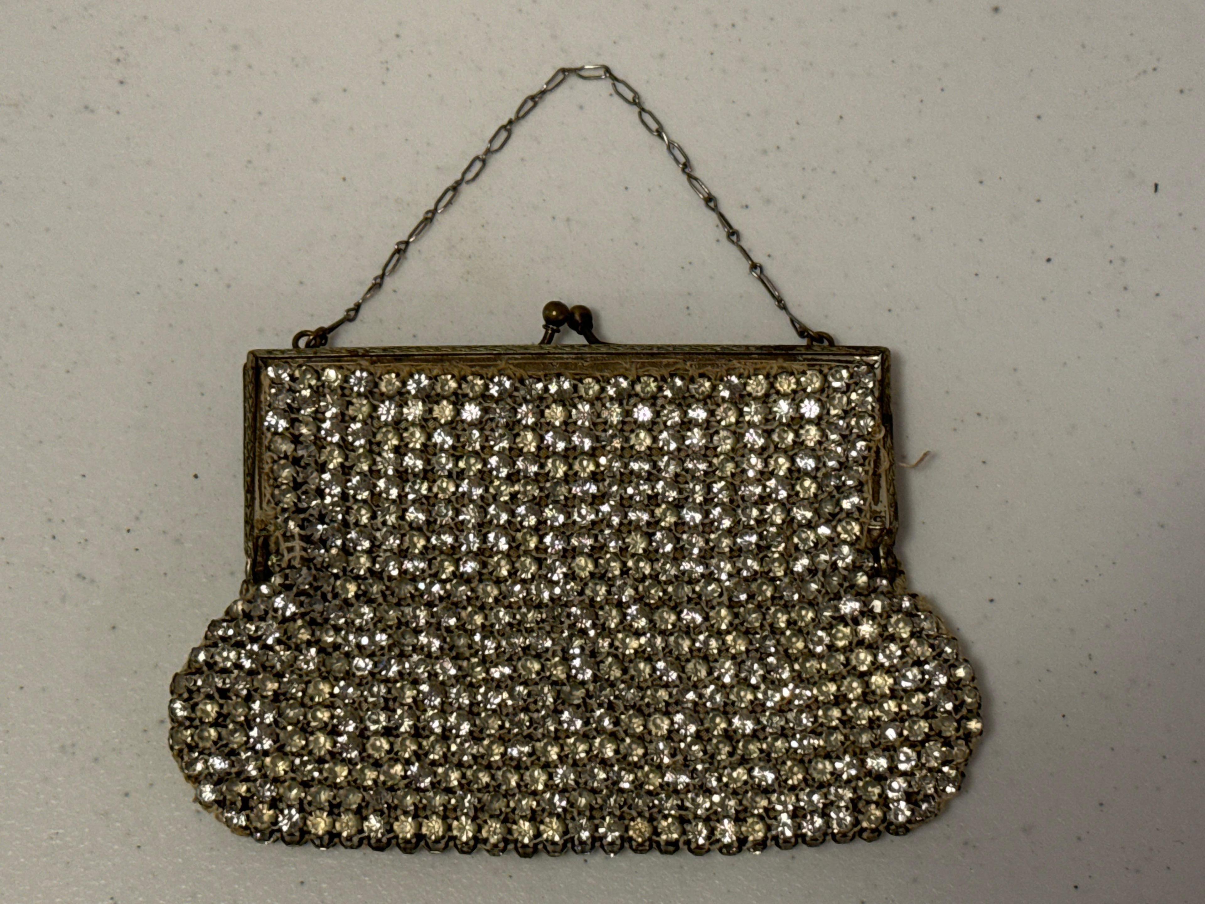 Vintage Rhinestone Handbag, Bracelet, Earrings & Hair Clip