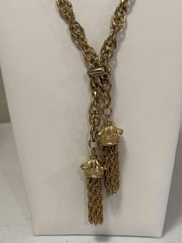 Vintage Gold Tone Jelly Fish Pendant Necklaces & Bracelet