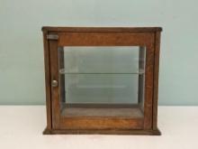 Antique Wood & Glass Display Case