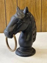 Vintage Cast Iron Horse Head Hitching Post Finial