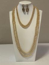 Vintage Synthetic Pearl Necklaces & Earrings