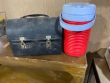 lunch pail and water jug