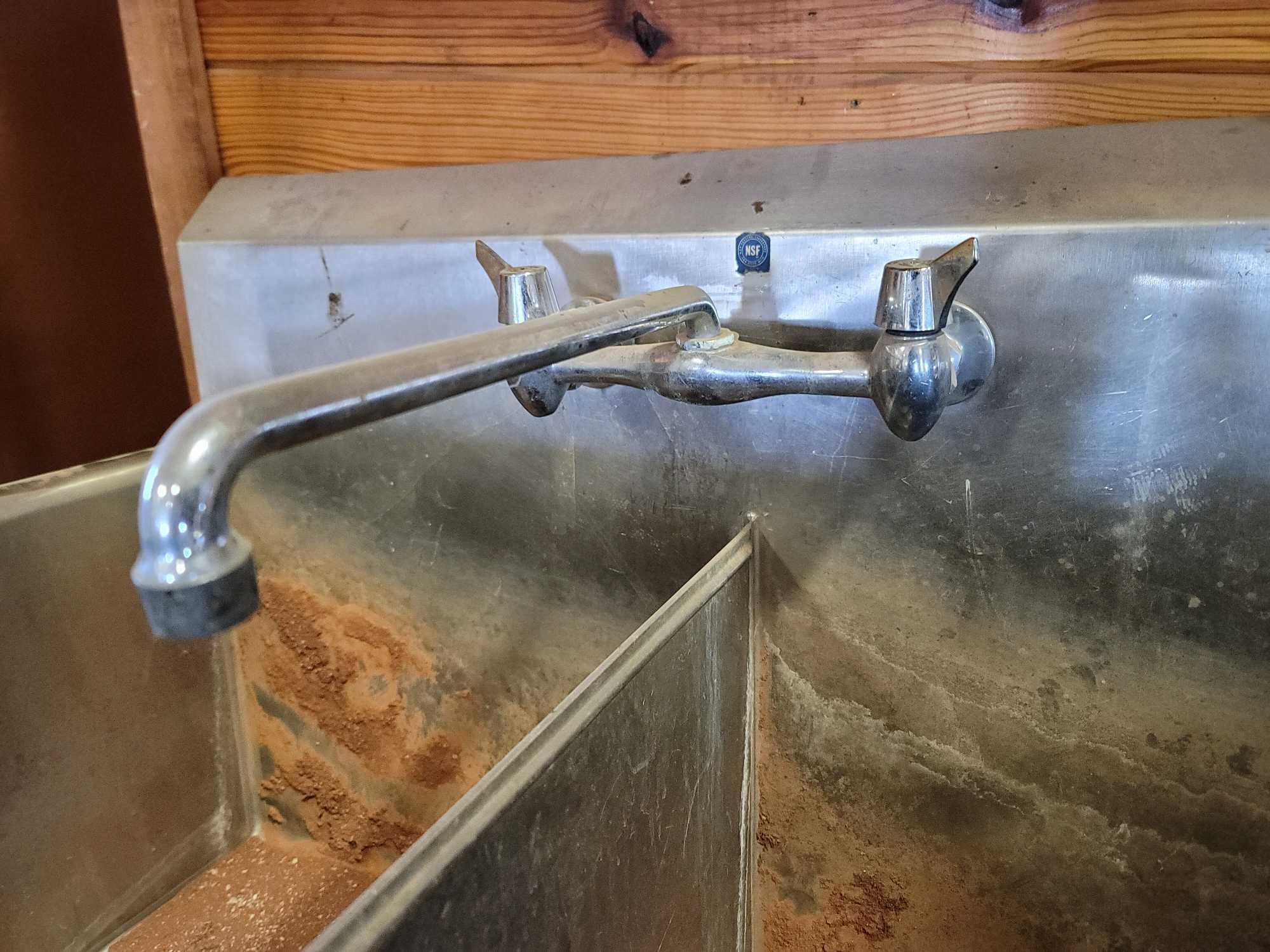 Stainless steel commercial double deep sink