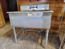 Stainless steel commercial double deep sink