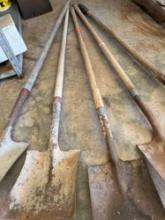 5 Square end shovels...YOU ARE BIDDING TIMES THE MONEY!!!!!
