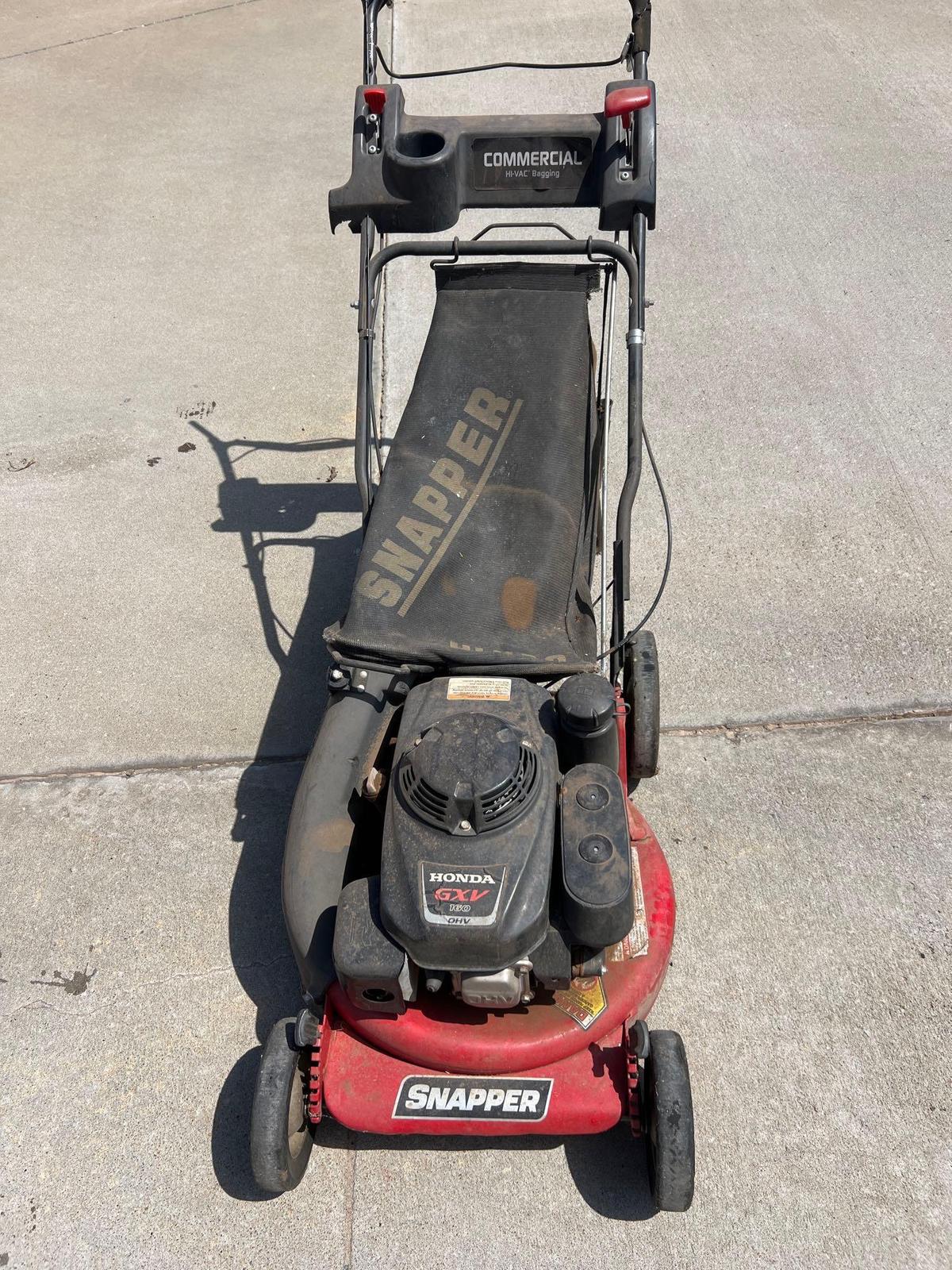 Snapper commercial push mower with bagger