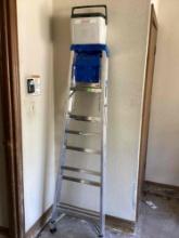 6 ft aluminum ladder and ice chest