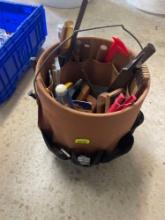 bucket with organizer full of tools