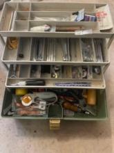 tackle box with sewing tools