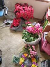 multiple bags of fake flowers, flower reef