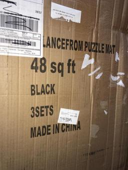 Black Foam Fitness Puzzle Mats,48 Sq. Ft. Black , 3 sets  - Still in the box