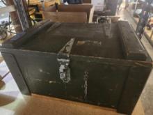 One wooden box with assorted tools. Used.