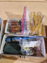 Plano tackle box with assorted screwdrivers. Used.