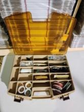 Fenwick 30 double sided tackle box with electronic components.
