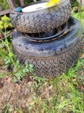 Lawn mower tire and 2 wheel barrow tires