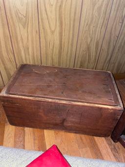 Vtg Foot Stools and Wood Chest