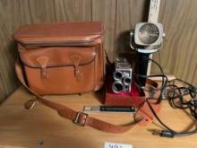 Vtg Kodak Brownie Camera, Flash, Case and Misc