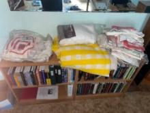Assorted Vtg Blankets, doilies and Sheets