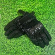 leather and padded motorcycle gloves