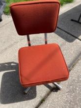 vintage orange cushion griggs metal rolling chair