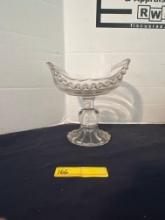 Curved ruffled Glass Candy Dish