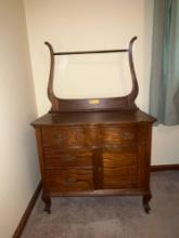 Antique Wash Stand Dresser with Towel Rack