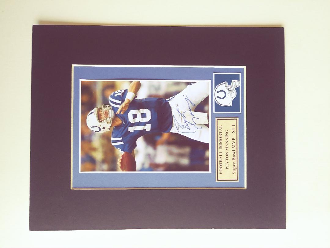 Peyton Manning Signed and Matted PHoto