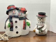 1 Pr Lighted Snow Couple. 1 snowman