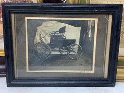 Three Framed Antique Coach and Carriage Pictures, print