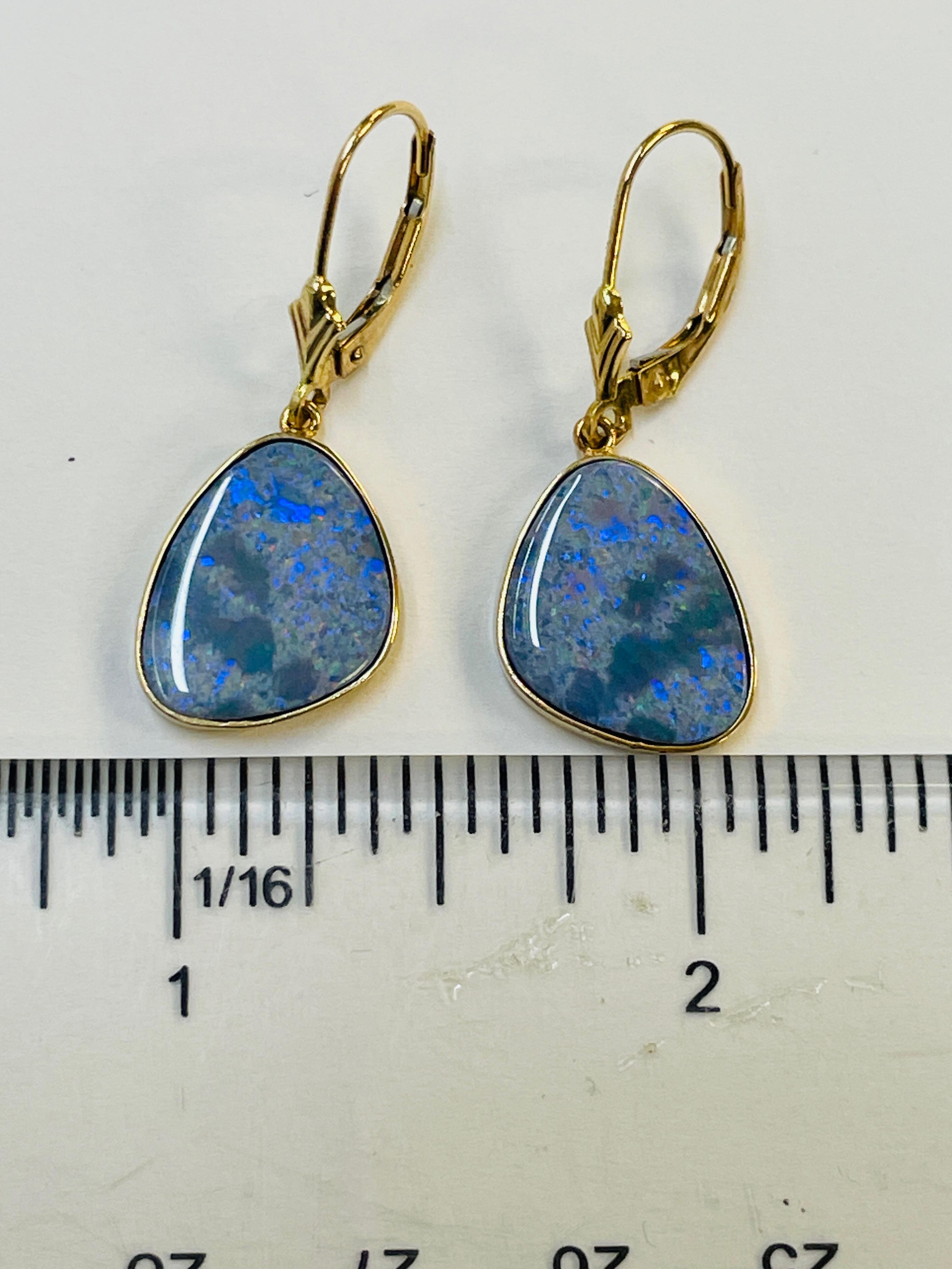 PAIR OF 14KT YELLOW GOLD OPAL EARRINGS WITH APPRAISAL