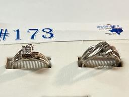 4PC STERLING SILVER AND DIAMOND RINGS