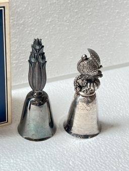 4PC REED AND BARTON SILVER PLATE BELLS