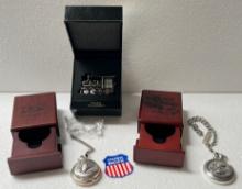 3PC UNION PACIFIC WATCHES AND TIMEX TRAIN CLOCK