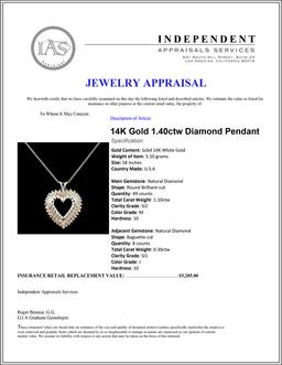 14K Gold 1.40ctw Diamond Pendant