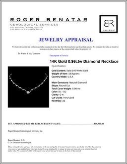 14K Gold 0.96ctw Diamond Necklace