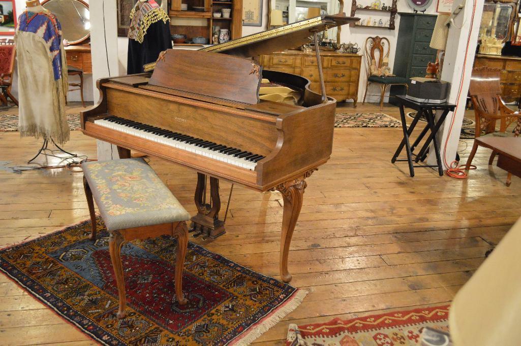 Whitney Petite Grand Piano Mfg. By W.W. Kimball Co. 52" W/ Bench