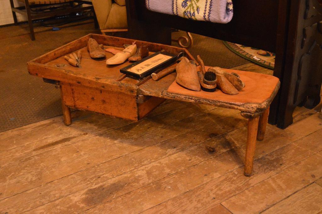 Antique Cobbler Table & Cobbler Tools