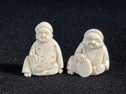 Pair Of Miniature Hand Carved Netsuke