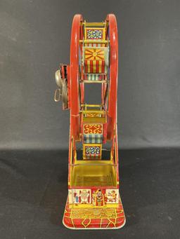 J. Chein Tin Litho Windup Ferris Wheel Toy, 17"h
