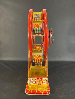 J. Chein Tin Litho Windup Ferris Wheel Toy, 17"h