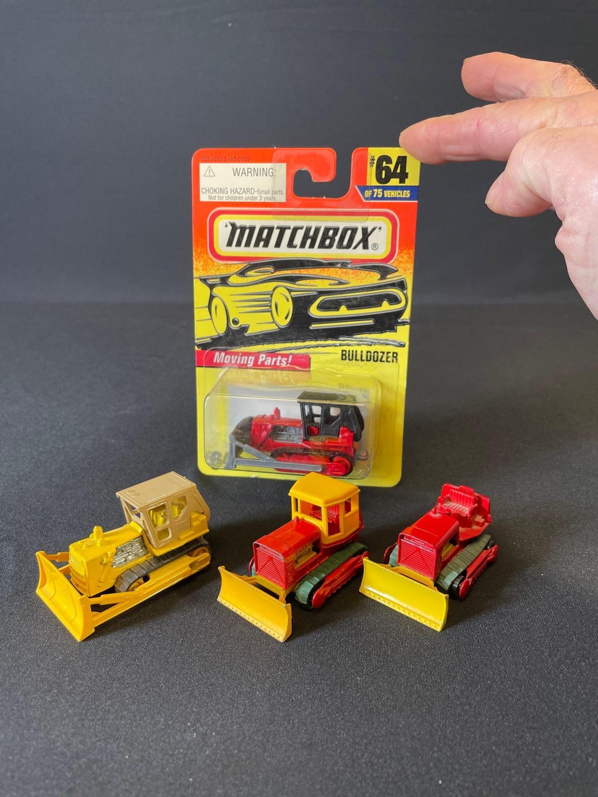 (4) Vintage Matchbox bulldozer