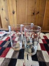 Set of 3 Branded drinking Glasses